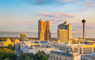 San Antonio skyline at sunset